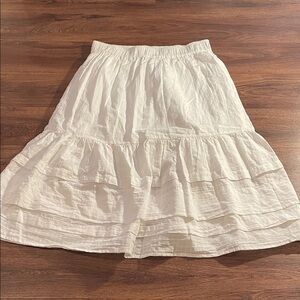 Madewell White Tiered A-Line Skirt